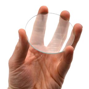 EISCO Double Convex Lens, 300mm Focal Length, 3" (75mm) Diameter - Spherical, Optically Worked Glass Lens - Ground Edges, Polished - Great for Physics Classrooms