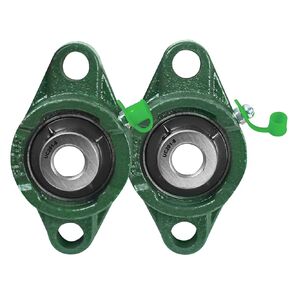 UCFL201-8 Pillow Block Bearings (2 Pack) - 1/2 inch Bore, 2 Bolt Flange Mounted, Solid Cast Iron Base, Self-Alignment