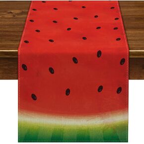 Nepnuser Watermelon Table Runner Summer Watermelon Party Decorations Sweet Girl's First Birthday Party Supplies Kitchen Home Decor