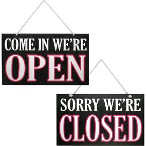 JennyGems Open and Closed Sign for Business, Signs for Businesses and Restaurant, Open Closed Sign, Reversible, Door Hanging, Front Door Sign, 10 x 6, Made in USA
