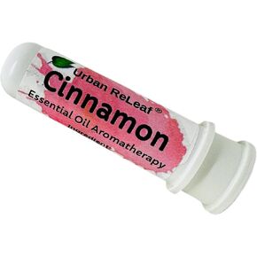Urban ReLeaf Cinnamon Essential Oil Aromatherapy Nasal Inhaler — Pure Undiluted Spicy Oil, Easy Open Snap Top. Made in USA. Alcohol-Free. No Mess. Pocket Size.