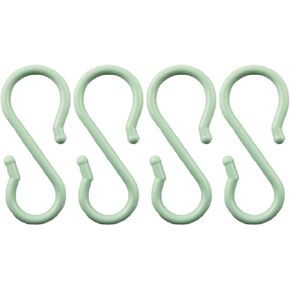 4PCS Multifunctional S-Hooks for Clothing Store Double Head Hooks PP Portable Hooks for Organizing Small Kitchen Items Hooks with Rounded Ends Sky Blue