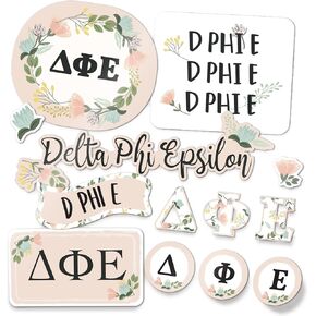 Desert Cactus Delta Phi Epsilon Stickers Classic Floral Decal Laptop Water Bottle Car DPhie (Sheet C. Floral)