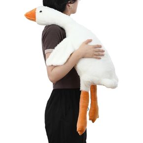 Goose Stuffed Animal Giant Cute White Duck Stuffed Animals Huge Soft Hugging Plush Duck Goose Big Sleeping Animal Body Pillow Toy (19.7 Inch)