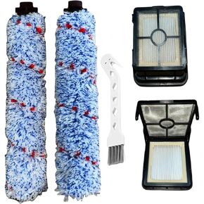 2 Pack Crosswave Brush Roll 1868 and 2 Pack Crosswave Filters 1866 Kit For Bissell Crosswave and Bissell Crosswave Pet Pro 1785A 2306A 1785 Vacuum Cleaner Replacement Parts