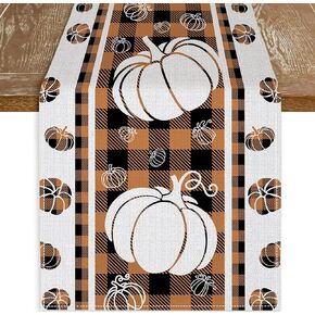 Fall Table Runner 13X72 Inch Pumpkin Fall Decorations for Home Table Decor, Autumn Pumpkin Table Runner Harvest Farmhouse Holiday Party Supplies Thankgiving Decorations