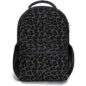Leopard Print Backpack Kids Lightweight School Bookbag with Side Pocket Front Zipper Pocket Waterproof Daypack Laptop bag