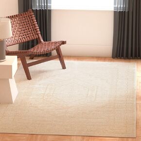 SAFAVIEH Adirondack Collection Accent Rug - 3' x 5', Ivory & Beige, Oriental Medallion Design, Non-Shedding & Easy Care, Ideal for High Traffic Areas in Entryway, Living Room, Bedroom (ADR108E)