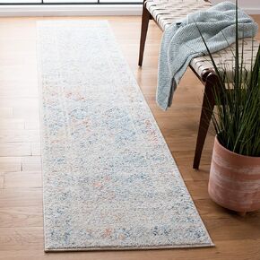 SAFAVIEH Tulum Collection Runner Rug - 2' x 7', Ivory & Terracotta, Moroccan Boho Distressed Design, Non-Shedding & Easy Care, Ideal for High Traffic Areas in Living Room, Bedroom (TUL264C)