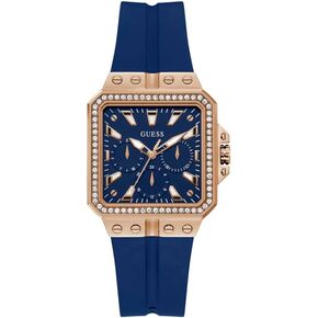GUESS Women's 34mm Watch - Black Strap Black Dial Iridescent Case