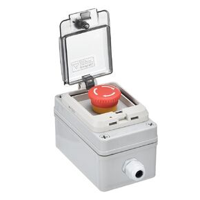 MECCANIXITY IP67 Push Button Box ABS E Stop Button for Indoor and Outdoor Electrical Communication Fire Equipment