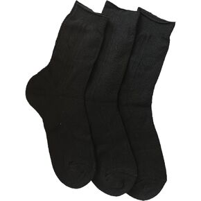 Socks for men 100% cotton, black 3-Pairs XL (11-13)