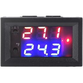 Temperature Controller 12v, Digital Display Microcomputer Thermostat Temperature Controller Switch with Sensor DC12V