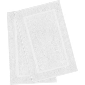 Bath Mats for Bathroom , 2 Pack -White,100% Ring-Spun Cotton, Industrial Quality, Extra Absorbent, Professional Grade, Machine Washable, Size 20x30, Shower & Tub Bath Mats Included