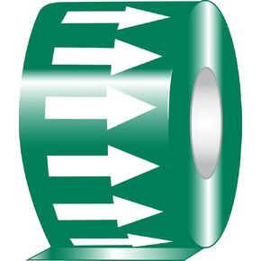 Accuform RAW254GNWT Adhesive Vinyl Directional Flow Arrow Tape, 2" Width x 54' Length x 0.006" Thickness, White/Green