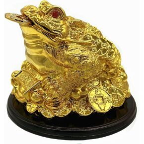 Betterdecor Feng Shui Money Frog (Three Legged Wealth Toad) Chan Chu Statue Home Deocration for Wealth Luck-140