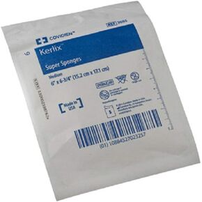 Kerlix Super Sponge Medium, 6"X 6 3/4", Tray of 50