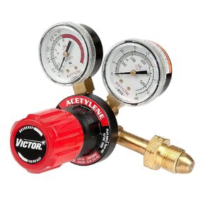 فيكتور 0781-9405 G250-15-510 منظم الأسيتيلين ذو المرحلة الواحدة للخدمة المتوسطة، نطاق توصيل 15 رطل لكل بوصة مربعة، وصلة مدخل CGA 510