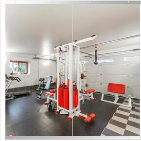 BOMINICA Home Gym Mirror, 48" x 24" x 2PCS, Large Activity Mirror for Yoga, Wall Mounted Frameless Mirror for Home Gym, Dancing Room, Garage, Bedroom, Bathroom (48" x 24", 2PCS)