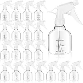 24 Pcs Empty Plastic Spray Bottles 8oz, Spray Bottles, Mini Spray Bottles with Measurement Adjustable Nozzle, Refillable Spray Bottles for Hair Plant Kitchen Bath, White