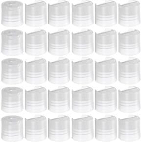 uxcell 30pcs PP Plastic Disc Top Caps, 20/410 Replacement Press Caps Durable Dispensing Lids for Squeeze Bottles, Refillable Bottles, Plastic, Empty, Shampoo Bottles, Black