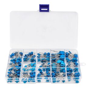 15 Values 300Pcs High Voltage Ceramic Capacitor Assortment Kit 1KV 2KV 3KV 220pf to 22nf
