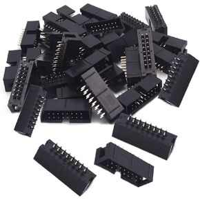 （Pack of 20） Male IDC Socket16Pin 2x8Pin 2.54mm Pitch Box Header Connector Adaptor