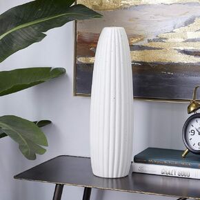 Deco 79 Ceramic Speckled Vase, 5" x 5" x 18", White