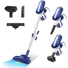 Corded Stick Vacuum Cleaner, 18Kpa Powerful Suction Stick Vacuum with 23Ft Cord, Lightweight Vacuum Cleaner for Carpet Tile and Hard Floor, Pet Hair, Telescopic Rod