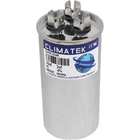 ClimaTek Dual Run Capacitor Fits ICP 1086678-35 + 3 uf MFD 370 Volt VAC Round