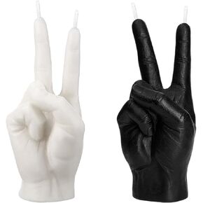 2 PCS Peace Sign Candle 'Victory' Hand Gesture, CandleHand Hand Gesture Candle Peace Sign, Handmade Winner Statue - Birthday, Office, Housewarming Gift, Creative Home Decor, Indoor Party Decor
