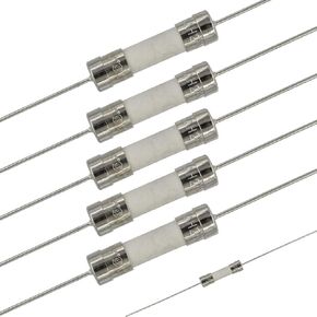 VG_S 5 pcs. LF T2.5AH250V, T2.5A250V AXIAL, Ceramic fuses 5x20mm, 2.5 Amp 250V, Slow-Blow with Long Lead/Pin
