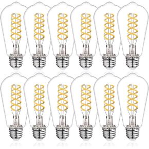 4Pack LED Lights Bulbs, Vintage LED Edison Bulbs 60 Watt Equivalent, ST58 Antique LED Filament Light Bulbs, E26 Dimmable LED Bulb with Warm White 2700K