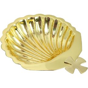 Needzo Baptismal Shell, Holy Water Holder, Religious Ceremony Accessory, 1.5 by 4.5 Inches
