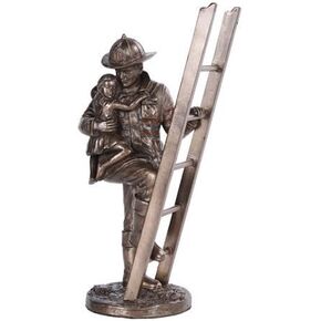 Pacific Trading Fireman Rescue Collectible Statue Made of Polyresin