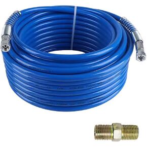 1/4" Airless Paint Spray Hose Sprayer Light Flexible Fiber Tube 8500PSI, Updated Four Layers include an Encrypted Steel Wire Layer (Blue, 50 feet)