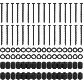 Eagles Pegboard Mounting Kit, (32 Spacers, 32 Screws and 32 Steels Washers,Black) Board Nail Installation Kit Pegboard Spacer Kit Wall Mounting Hardware for 1/8 Inch and 1/4 Inch Pegboard