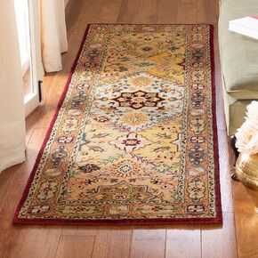 سجادة عداء من مجموعة SAFAVIEH الفارسية - 2'6" × 8'، أحمر وصدأ، صوف تقليدي مصنوع يدويًا، مثالية للمناطق ذات حركة المرور العالية في غرفة المعيشة وغرفة النوم (PL812A)