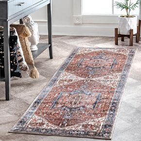 nuLOOM Harriet Vintage Medallion Fringe Area Rug - 2x6 Runner Rug Traditional Blue/Multicolor Rugs for Living Room Bedroom Dining Room Entryway Hallway Kitchen