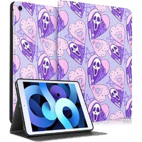 Cute Book Case for iPad 9th/8th/7th Generation - for Girls Women Boys Kids Cartoon Pattern Design Fashion Kickstand Funny Cover for iPad Case 9th/8th/7th Generation 10.2 Inch,Black