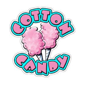 COTTON CANDY Concession Decal trailer cart sign stand, 8"