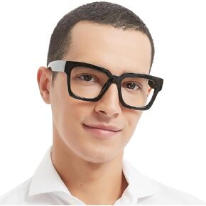 OCCI CHIARI Oversized Reading Glasses for Men Thick Square Big Head Readers 1.0 1.25 1.50 1.75 2.0 2.25 2.50 2.75 3.0 3.5