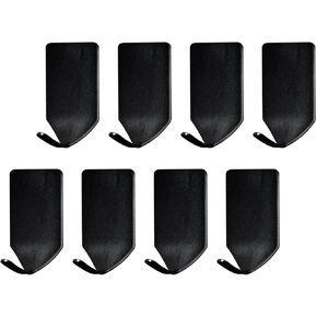 Kitchen Adhesive Hooks for Hanging,8 Pack Adhesive Towel Hooks,3m Heavy Duty Stainless Steel Waterproof Hook,Hooks for Walls No Damage(Black)