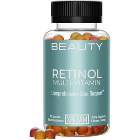 SHIZAM Retinol Vitamin A Gummies, Gummy Vitamins for Clear Complexion & Glowing Skin: Anti-Aging Multi-Vitamin for Women: Collagen Booster: Pill/Pills Capsule/Capsules Supplement/Supplements Alt