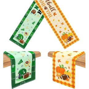 Vansolinne Fall Football Table Runner Reversible Football Table Decor for Home Rugby Party Kitchen Dining Seasonal Harvest Autumn Thanksgiving Game Day Decor Double Sided Design 13*70 Inches
