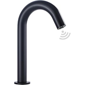 Automatic Touchless Sensor Bathroom Faucet Black Kitchen Faucet Touch-Free Electric Motion Infrared Sensor Touchless Faucet Bathroom Public Vessel Sink Faucet Tall Aerator Spout