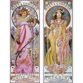 Decorative Art Nouveau Advertisement Reprint: Alphonse Mucha Collection ~ MOET & CHANDON - Champagne (8"×10" print)
