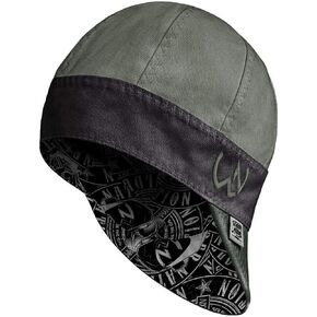 Welder Nation 8 Panel Welding Cap, 100% Cotton, Duck Canvas Exterior, Protective, Durable Men’s Hats with No Unicorn Peak for Welding, Heavy-Duty Jobs - Premium, Comfortable Welder Hat - 10 oz, 7