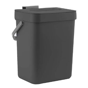 LALASTAR Small Trash Can with Lid, Kitchen Compost Bin for Countertop or Under Sink, Plastic Hanging Waste Basket for RV/Office/Bedroom/Dorm, Mountable, 4L/1 Gal, White