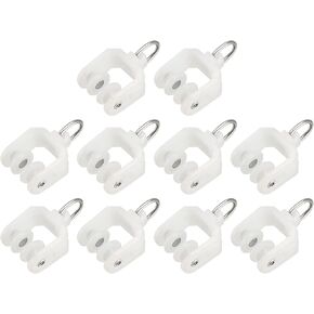 METALLIXITY Curtain Track Rollers (9mm/0.35") 50Pcs, Plastic Twin Wheeled Carriers Drapery Rail Sliding Glider - for Home Window Curtain Tracks